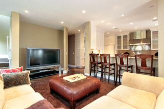 Decorated Basement in Lowell, MA