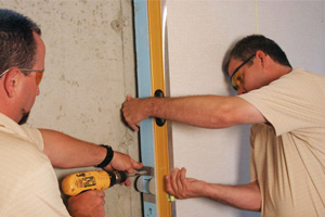 Installing a refinished basement system at a home in Lowell