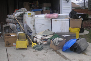 Flooded basement mess from finished space in Malden